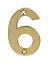 Polished Brass effect Zinc alloy Non self-adhesive House number 6/9, (H)75mm (W)45mm