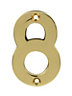 Polished Brass effect Zinc alloy Non self-adhesive House number 8, (H)75mm (W)47.6mm
