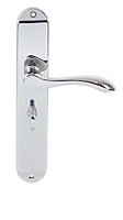 Polished Chrome effect Lever on backplate handle (L)109mm