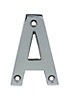 Polished Chrome effect Non self-adhesive House letter A, (H)75mm (W)47.4mm