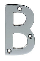 Polished Chrome effect Non self-adhesive House letter B, (H)75mm (W)47.5mm
