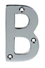 Polished Chrome effect Non self-adhesive House letter B, (H)75mm (W)47.5mm