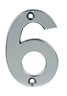 Polished Chrome effect Non self-adhesive House number 6/9, (H)75mm (W)45mm