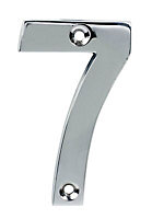 Polished Chrome effect Non self-adhesive House number 7, (H)75mm (W)46mm