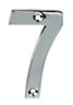 Polished Chrome effect Non self-adhesive House number 7, (H)75mm (W)46mm
