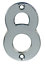 Polished Chrome effect Non self-adhesive House number 8, (H)75mm (W)47.6mm