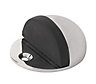 Polished chrome effect Zinc alloy Floor or wall-mounted Oval Door stop, Pack of 2