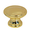 Polished Zinc alloy Brass effect Round Furniture Knob (Dia)29.7mm