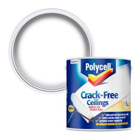 Polycell Crack free White Silk Emulsion paint, 2.5L