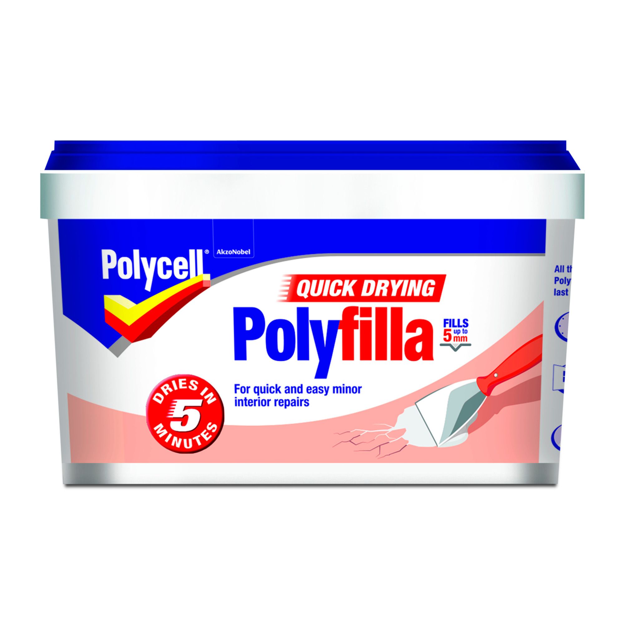 Polycell Quick dry White Ready mixed Filler, 0.6kg