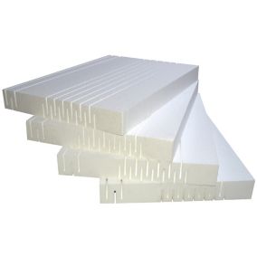 Polystyrene 60mm Insulation board (L)0.61m (W)0.4m, Pack of 4