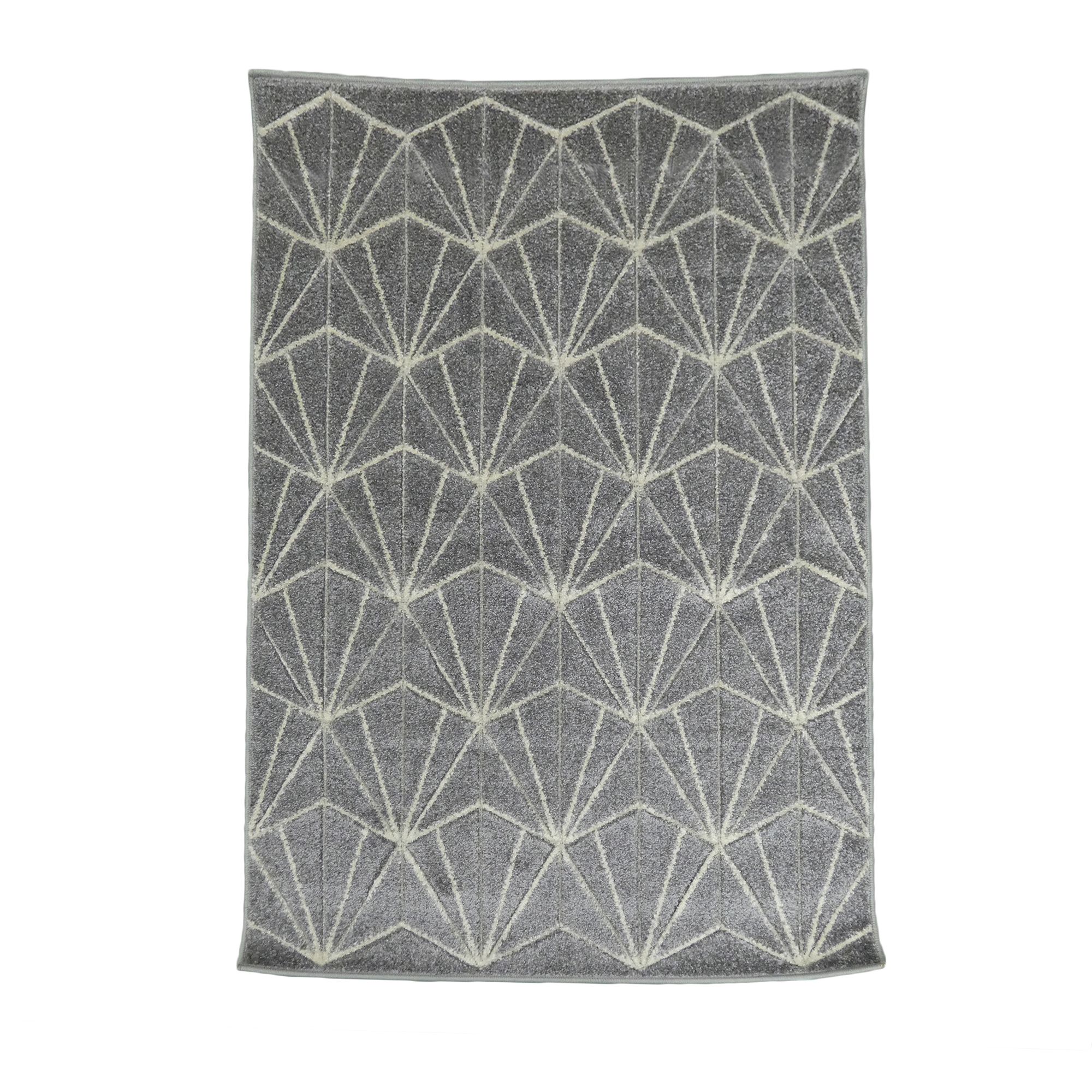 Portland Grey Geometric Rug 150cmx80cm