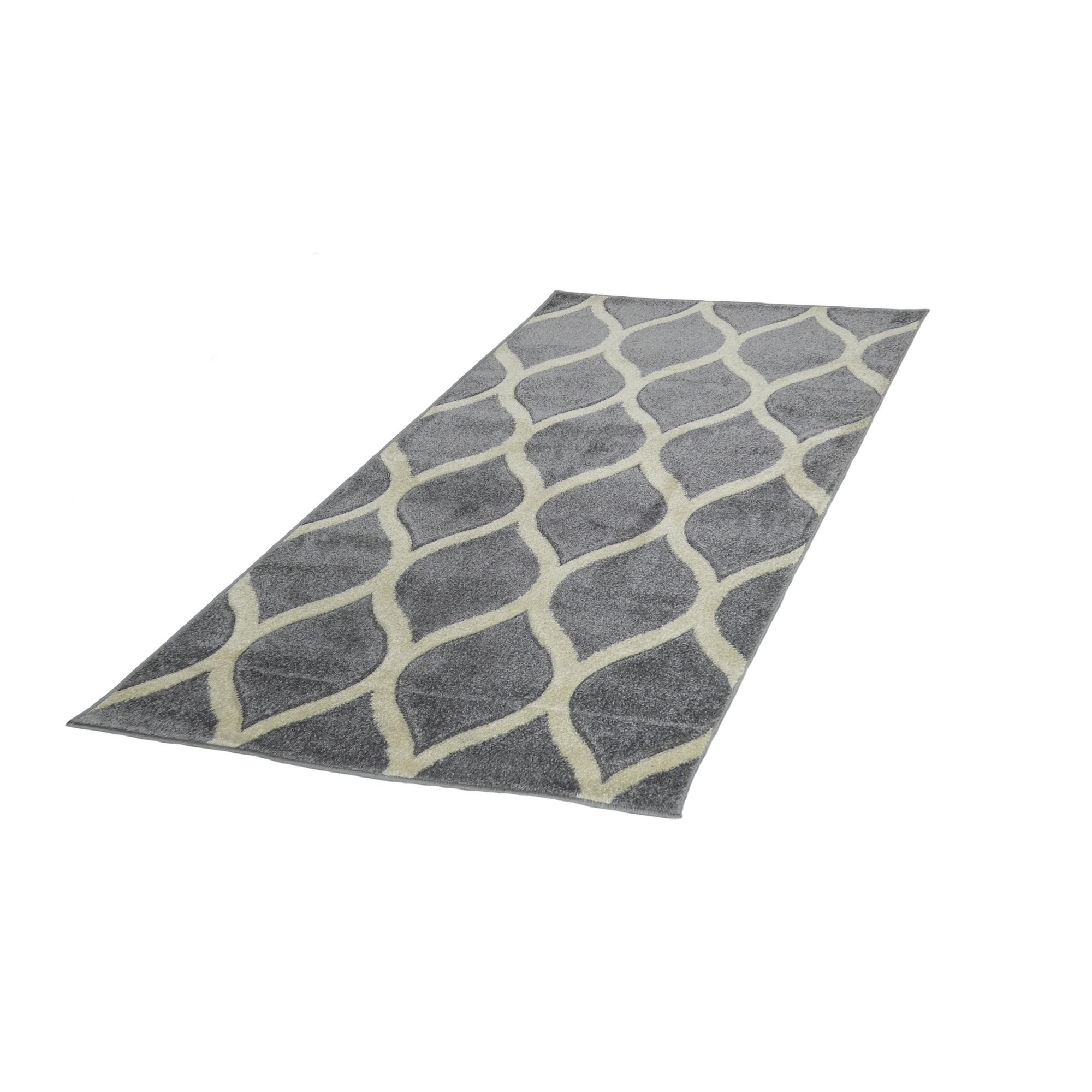 Portland Grey & White Geometric Rug 170cmx120cm