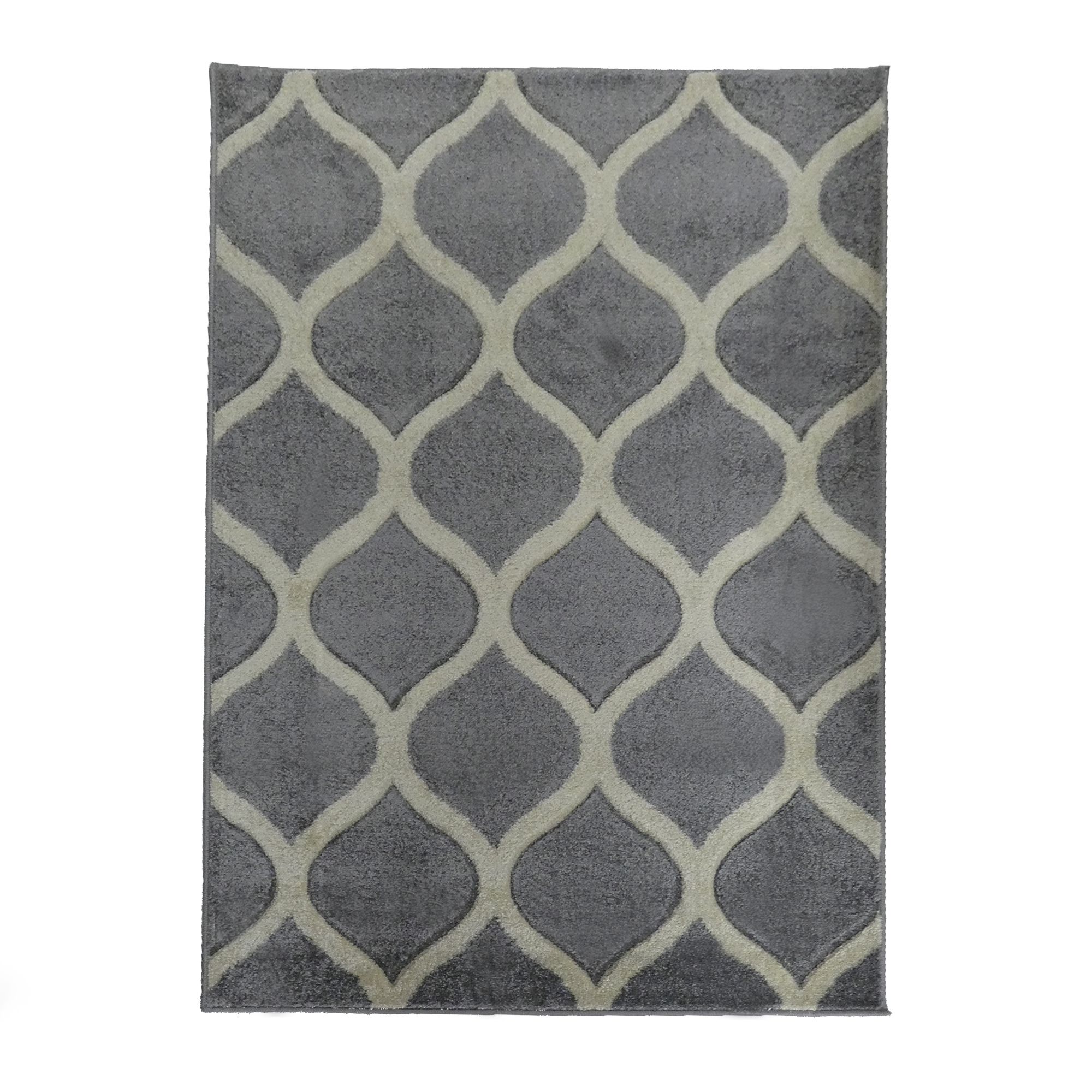 Portland Grey & White Geometric Rug 170cmx120cm