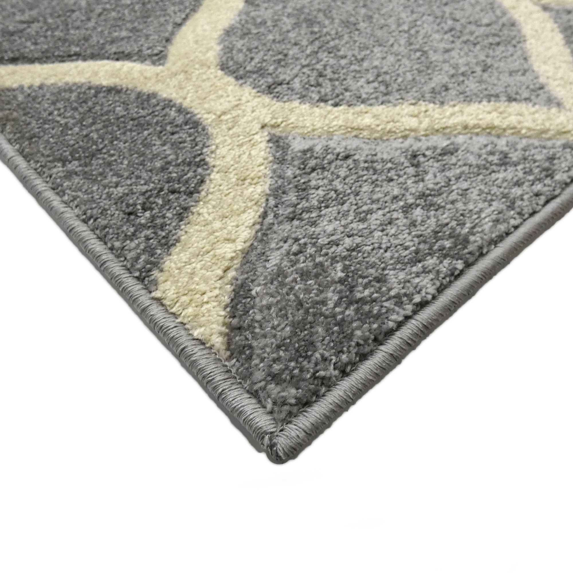 Portland Grey & White Geometric Rug 170cmx120cm