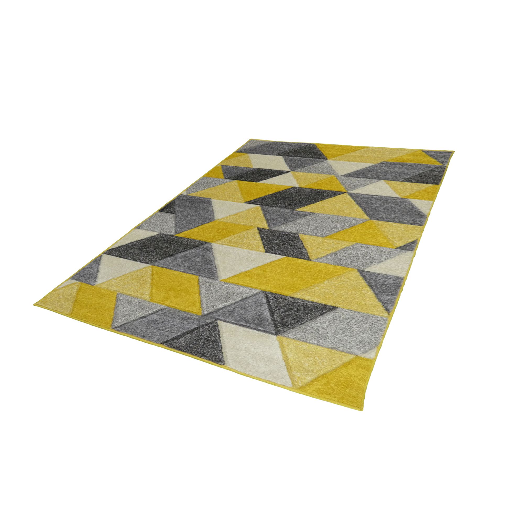 Portland Yellow & Grey Geometric Rug 150cmx80cm