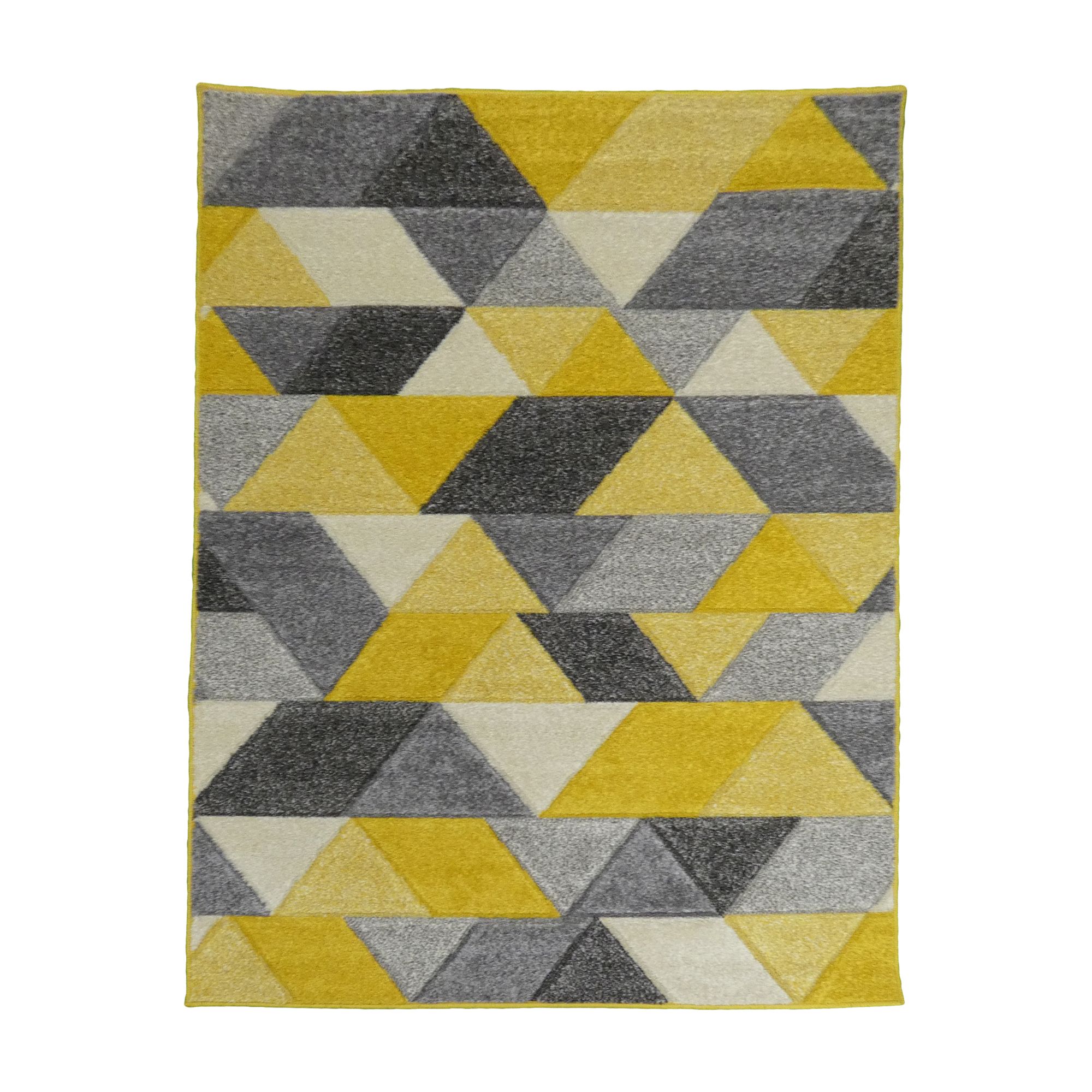 Portland Yellow & Grey Geometric Rug 150cmx80cm