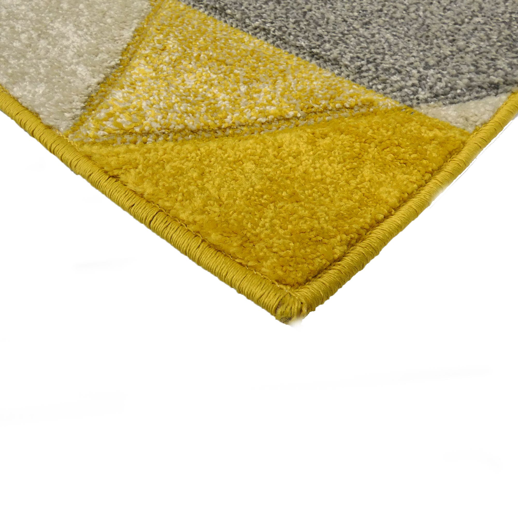 Portland Yellow & Grey Geometric Rug 150cmx80cm