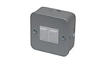 Power Pro 10A Double 2 way Metal-clad switch