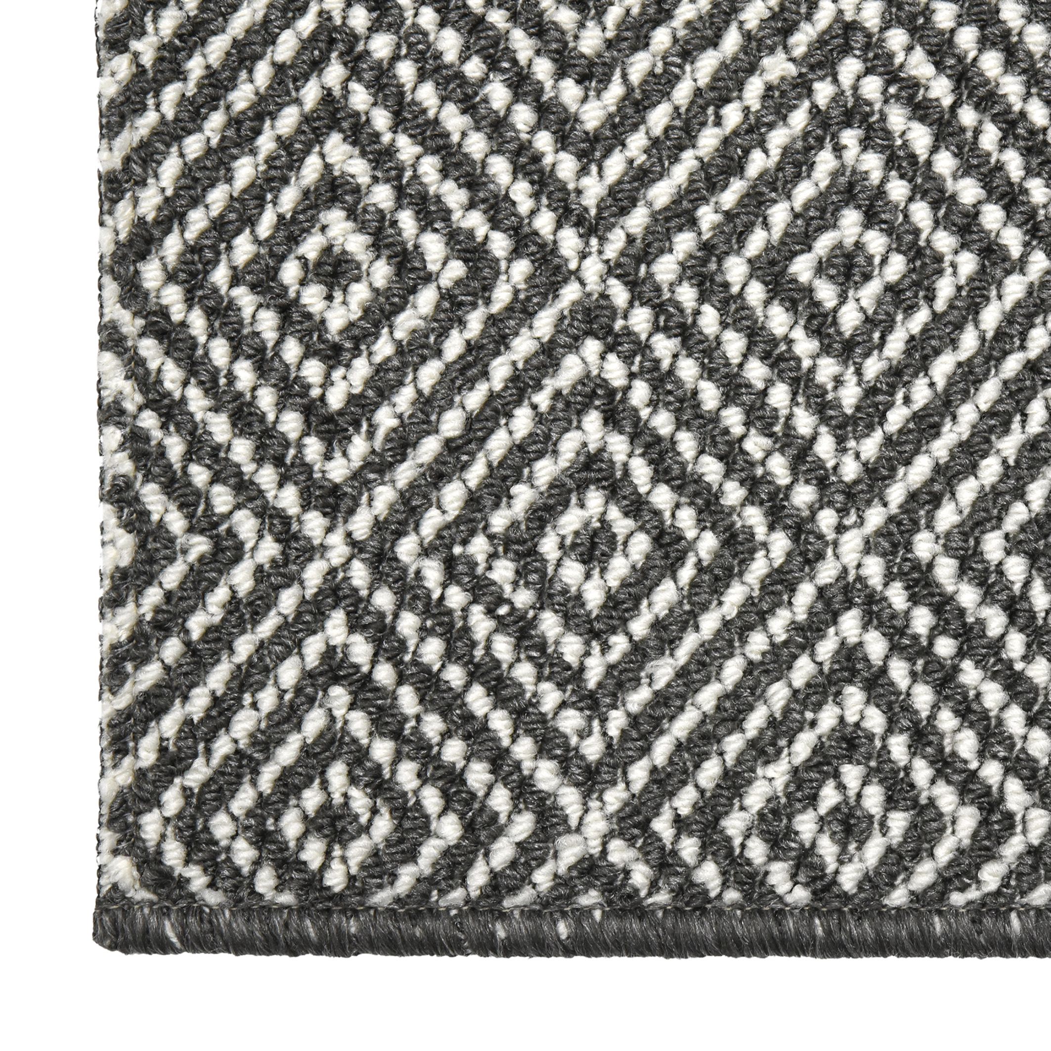 Prague Lead Grey Diamond Heavy duty Mat, 180cm x 67cm