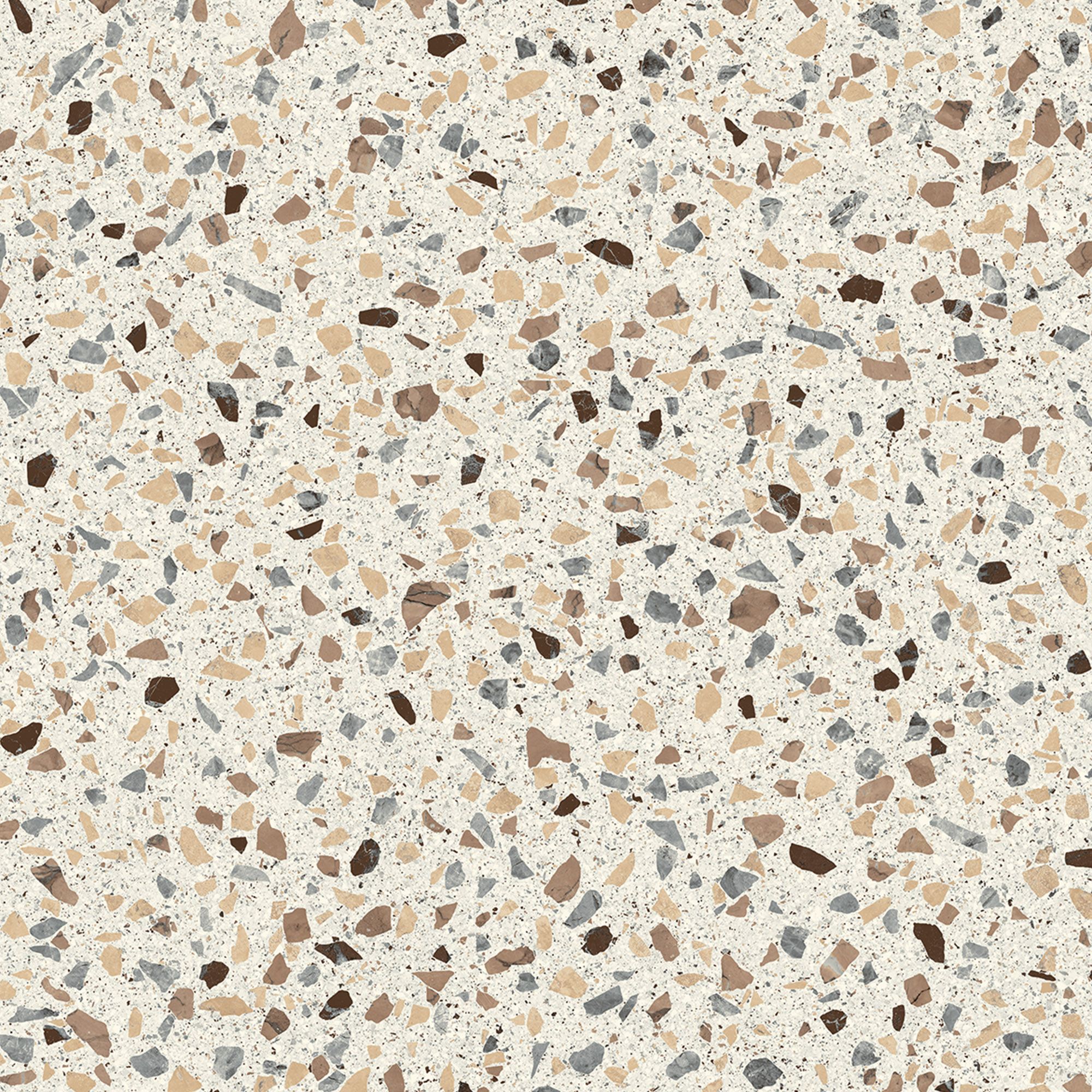 Precut Beige Terrazzo Stone effect Sheet vinyl, 6m²
