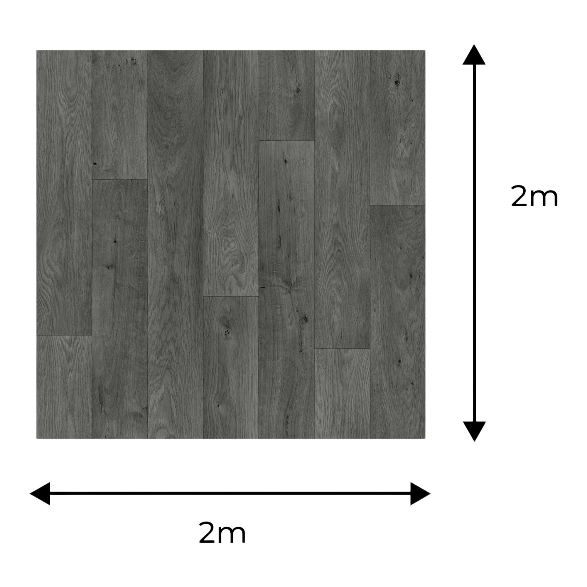 Precut Dark grey Wide Natural Oak plank effect Sheet vinyl, 6m²