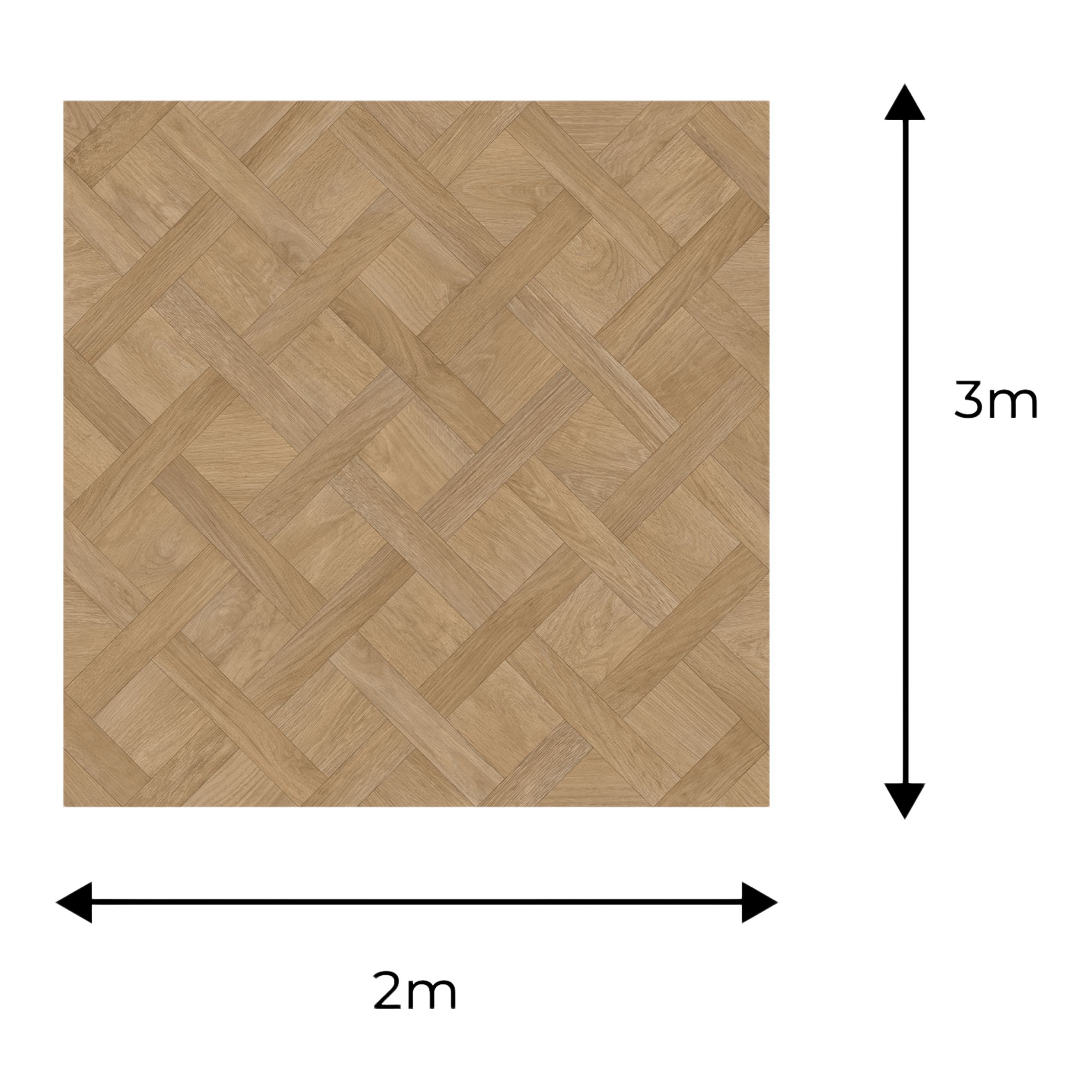 Precut Natural oak Parquet effect Sheet vinyl, 6m²