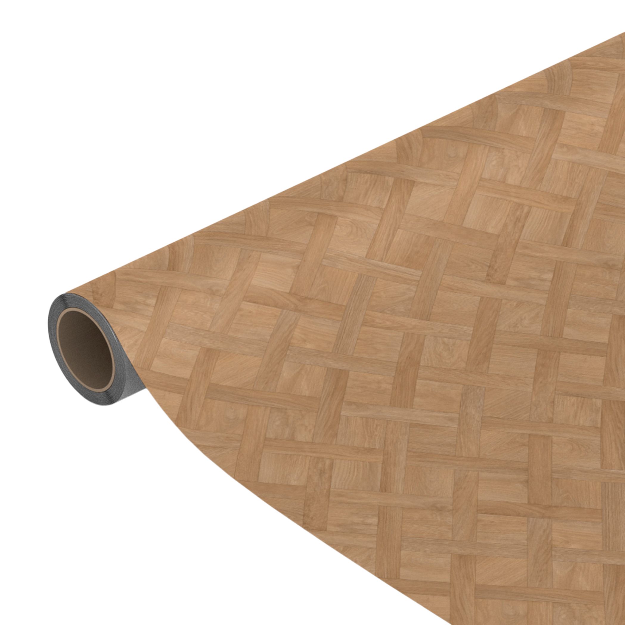 Precut Natural oak Parquet effect Sheet vinyl, 6m²