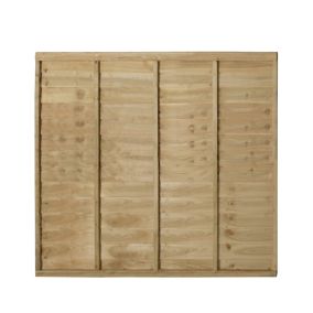 Premier Overlap Lap Pressure treated 5ft Wooden Fence panel (W)1.83m (H)1.52m, Pack of 4