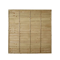 Premier Overlap Lap Pressure treated 6ft Wooden Fence panel (W)1.83m (H)1.83m, Pack of 5