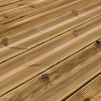 Premium Green Softwood Deck board (L)2.4m (W)144mm (T)27.5mm, Pack of 5