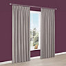 Prestige Limestone Plain Lined Pencil pleat Curtains (W)167cm (L)183cm, Pair