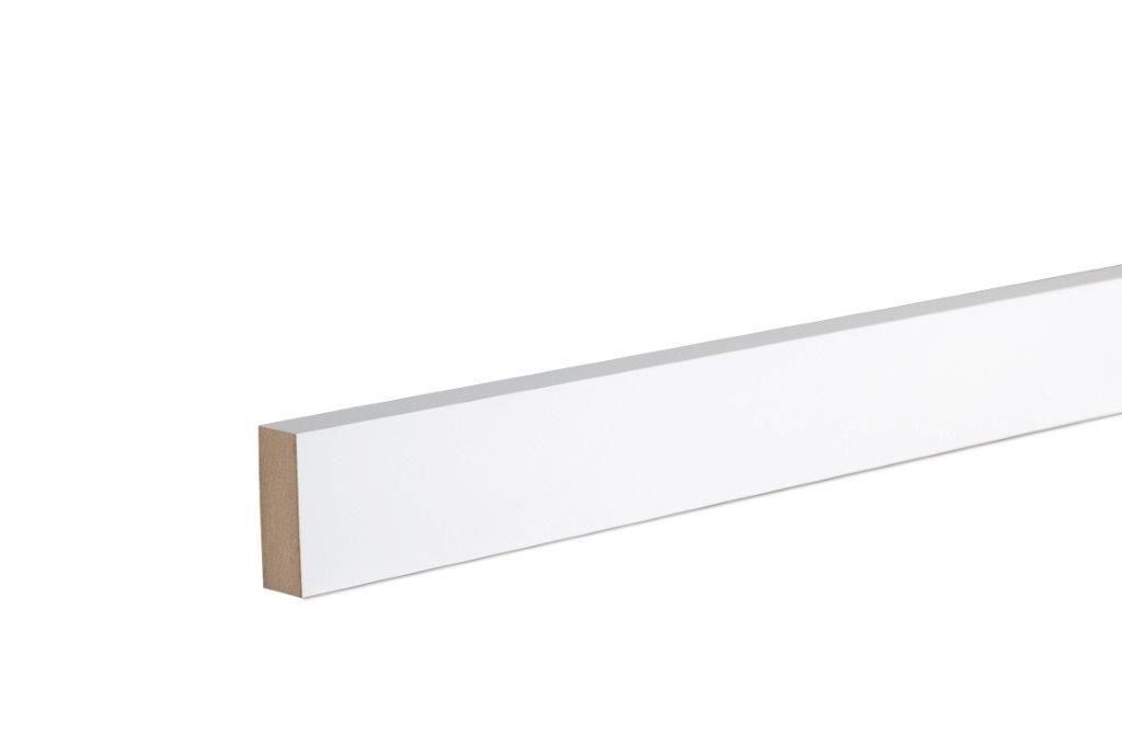 Primed White MDF Square edge Architrave (L)2.1m (W)44mm (T)18mm, Pack