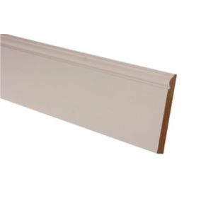 Primed White MDF Torus Skirting board (L)2.4m (W)119mm (T)18mm, Pack of 2