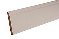 Primed White MDF Torus Skirting board (L)2.4m (W)119mm (T)18mm