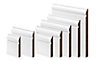 Primed White MDF Torus Skirting board (L)3.6m (W)169mm (T)18mm