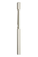 Primed White Pine Turned complete newel post (H)1500mm (W)82mm