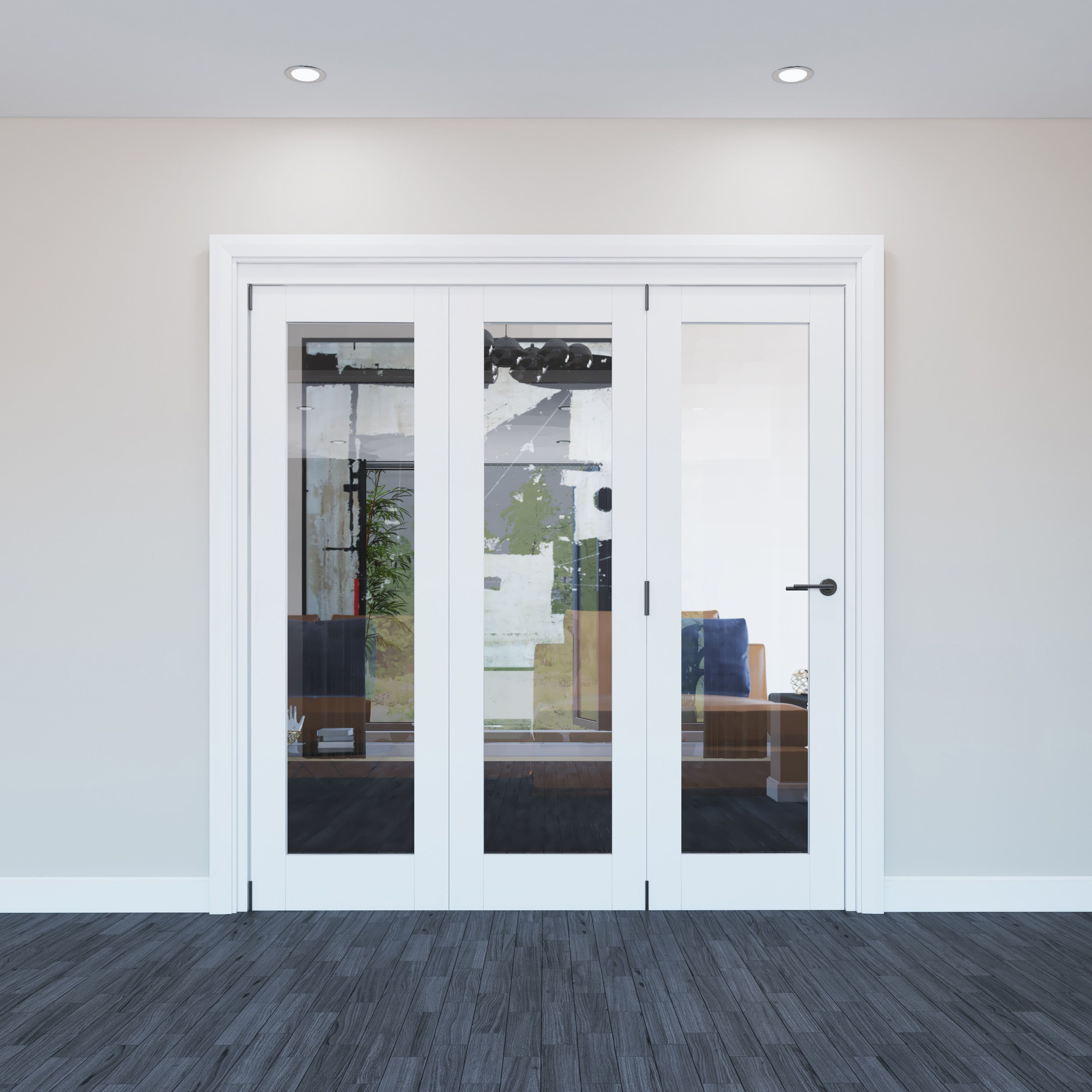 Primed White Softwood Internal Bi-fold Door set, (H)2060mm (W)1673mm