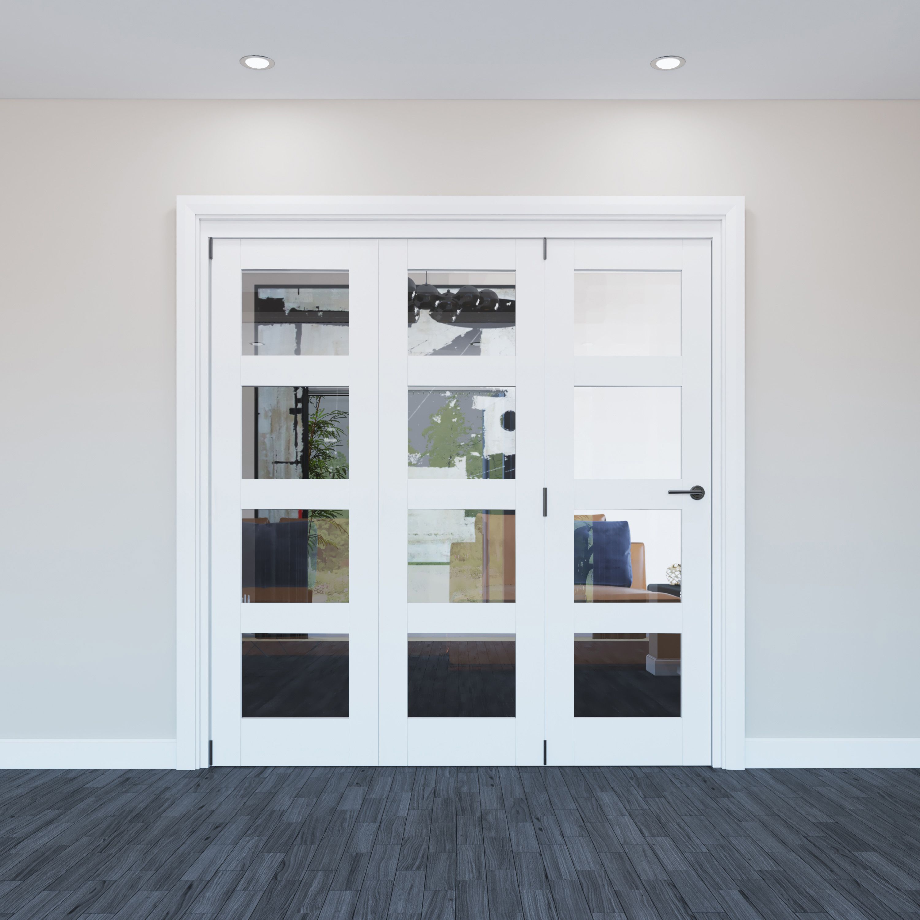 Primed White Softwood Internal Bi-fold Door set, (H)2060mm (W)1673mm
