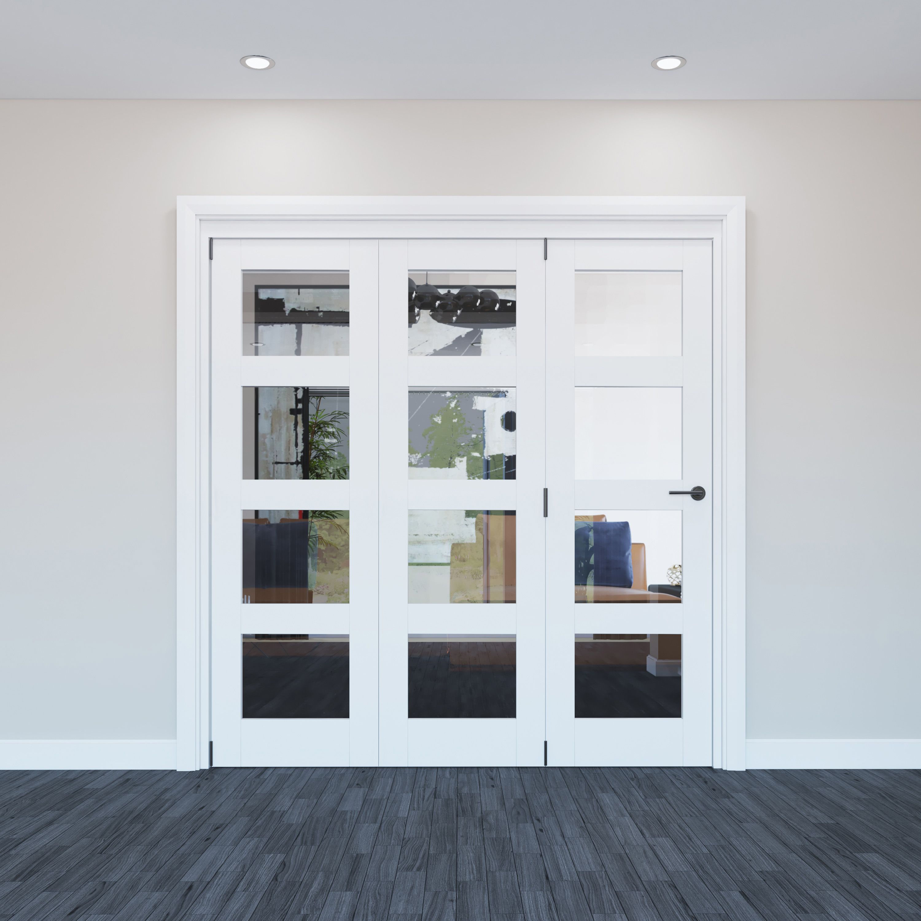 Primed White Softwood Internal Bi-fold Door set, (H)2060mm (W)1793mm