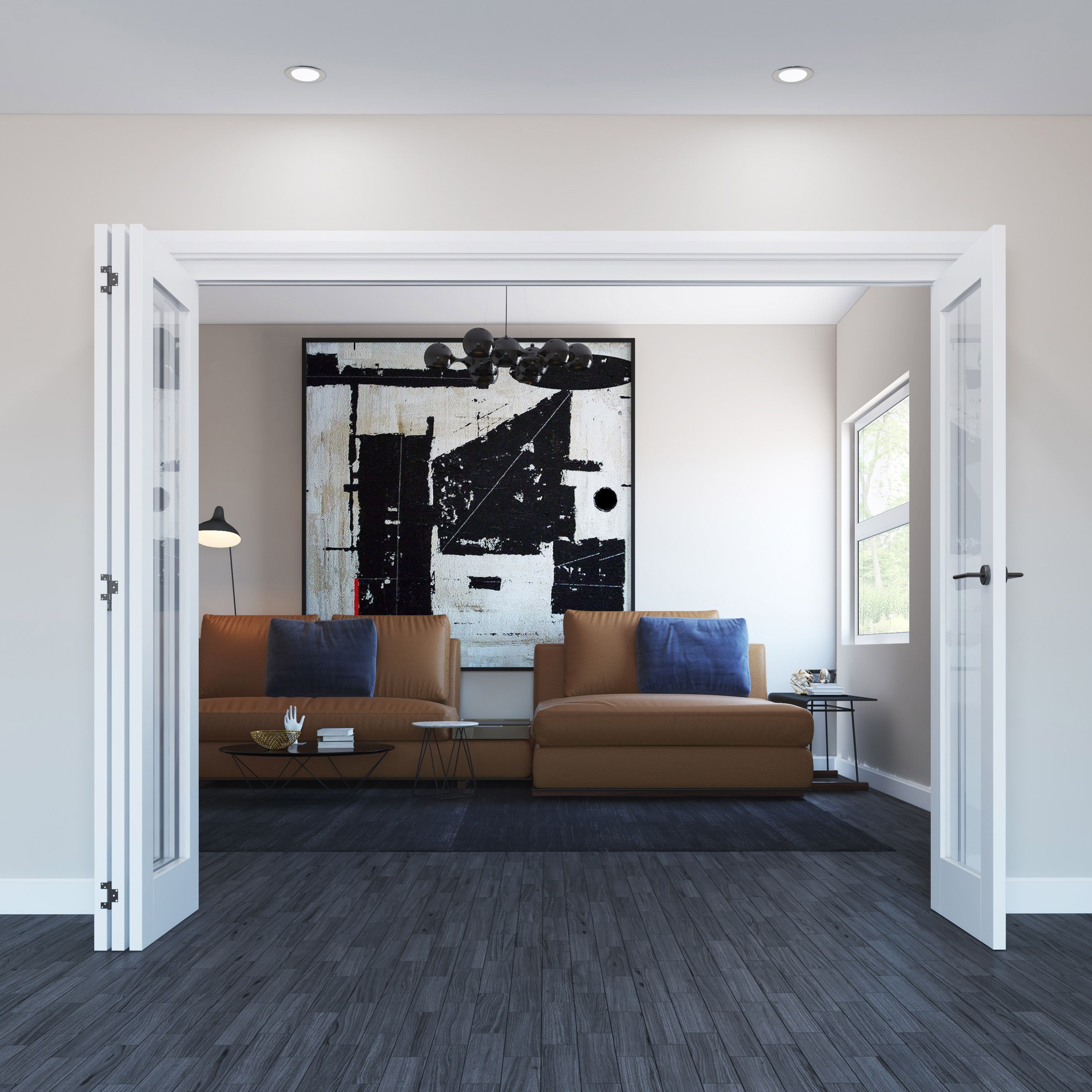Primed White Softwood Internal Bi-fold Door set, (H)2060mm (W)2209mm