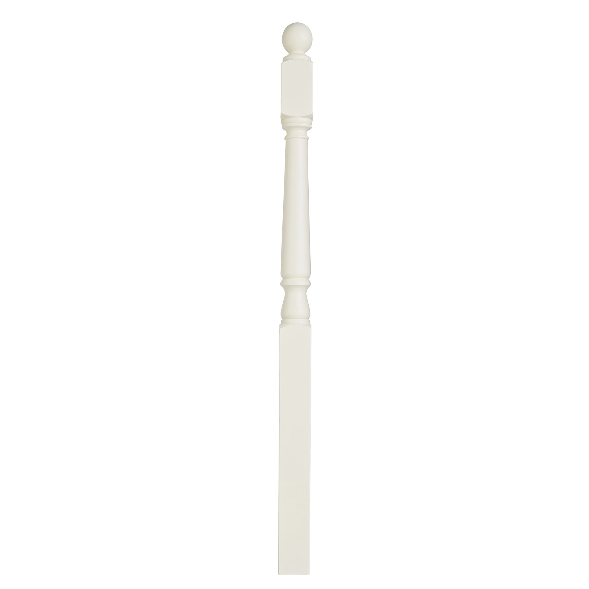 Primed White Turned complete newel post (H)1500mm (W)82mm