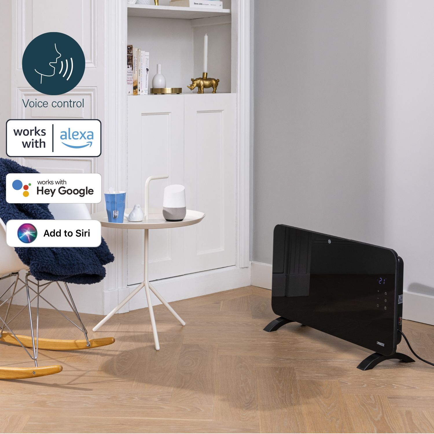 Princess 1500W Black Smart Panel heater