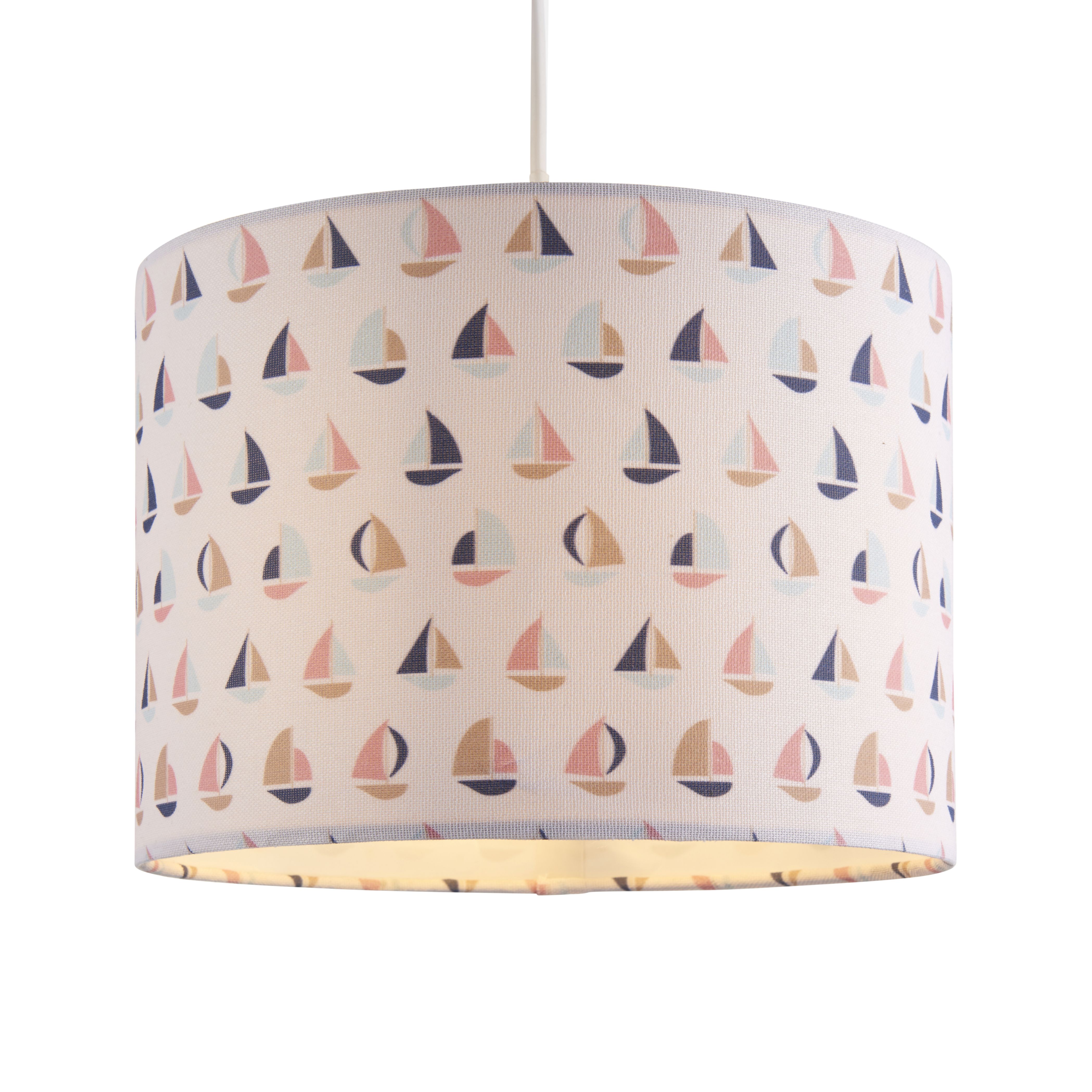 Printed Multicolour Sailing boat Light shade (D)25cm