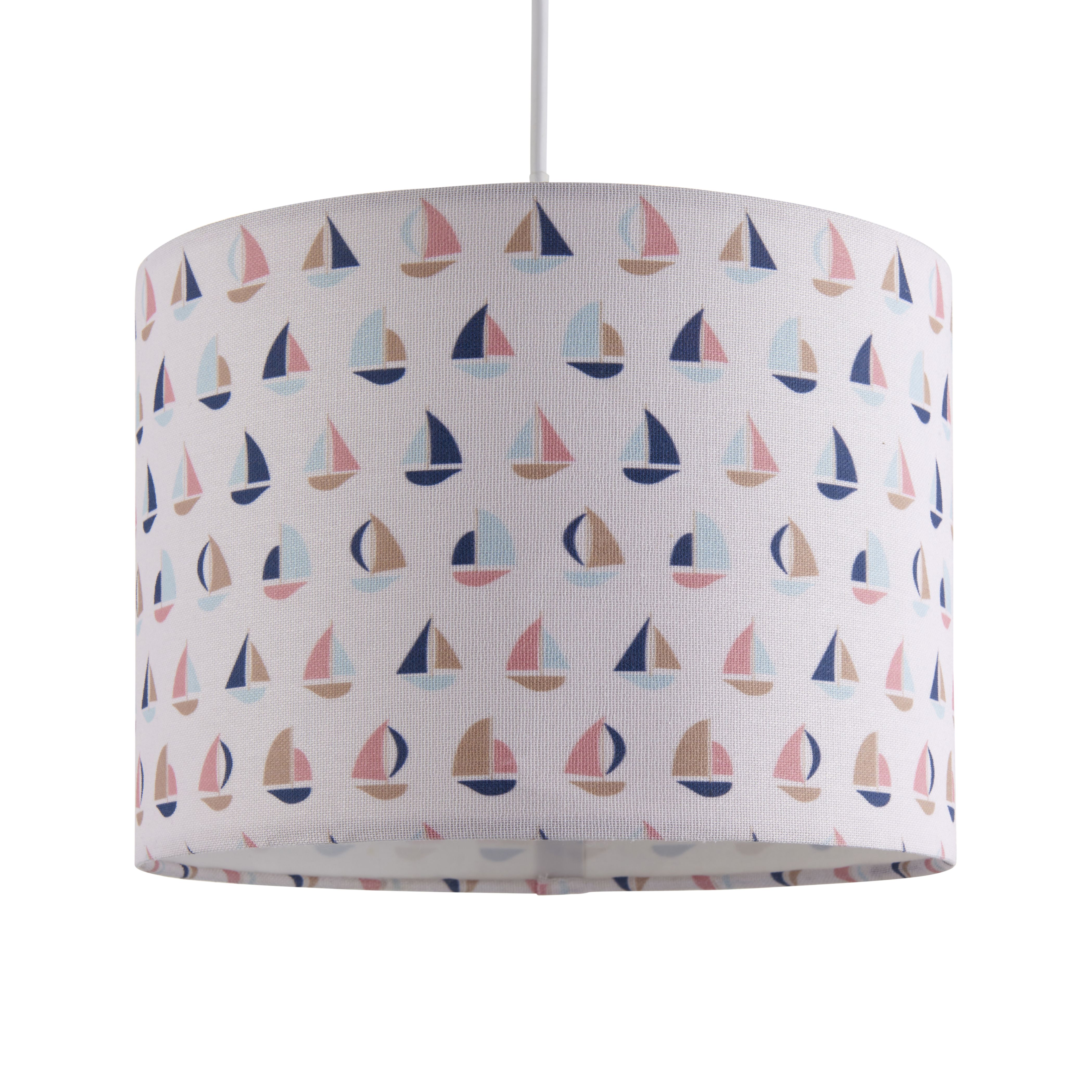 Printed Multicolour Sailing boat Light shade (D)25cm