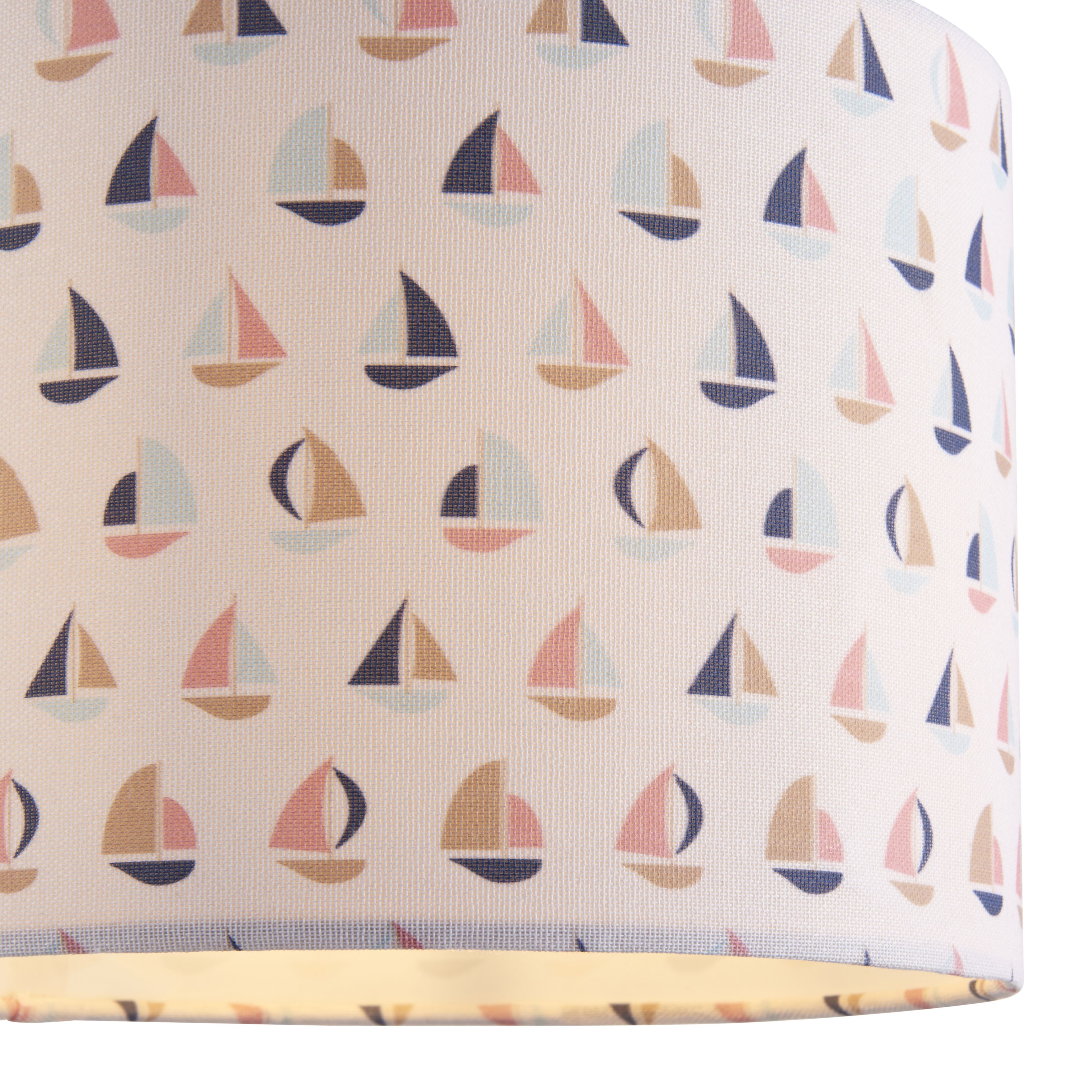 Printed Multicolour Sailing boat Light shade (D)25cm