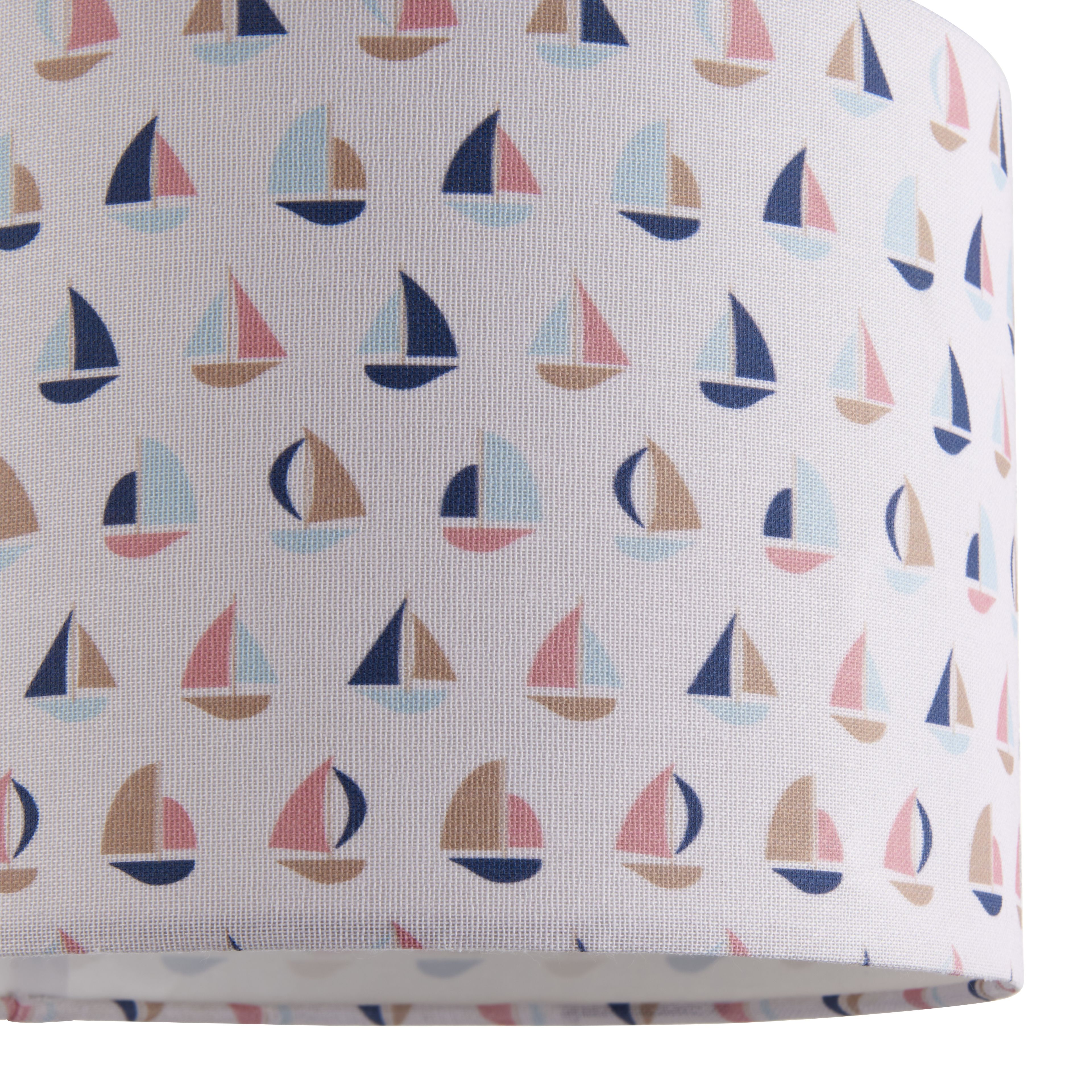 Printed Multicolour Sailing boat Light shade (D)25cm