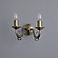 Priory Brass effect Double Wall light