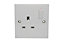 Pro Power White Single 13A Switched Socket with White inserts