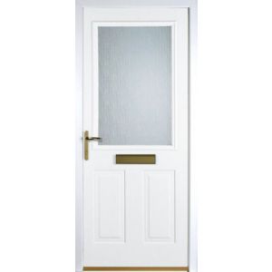 Arlington Obscure Panelled White Composite Back Door & Frame, (H)2085mm (W)840mm